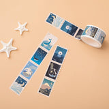 Tsuki gold foil stamp washi from Ocean Edition Washi Tapes set with starfish on peach background