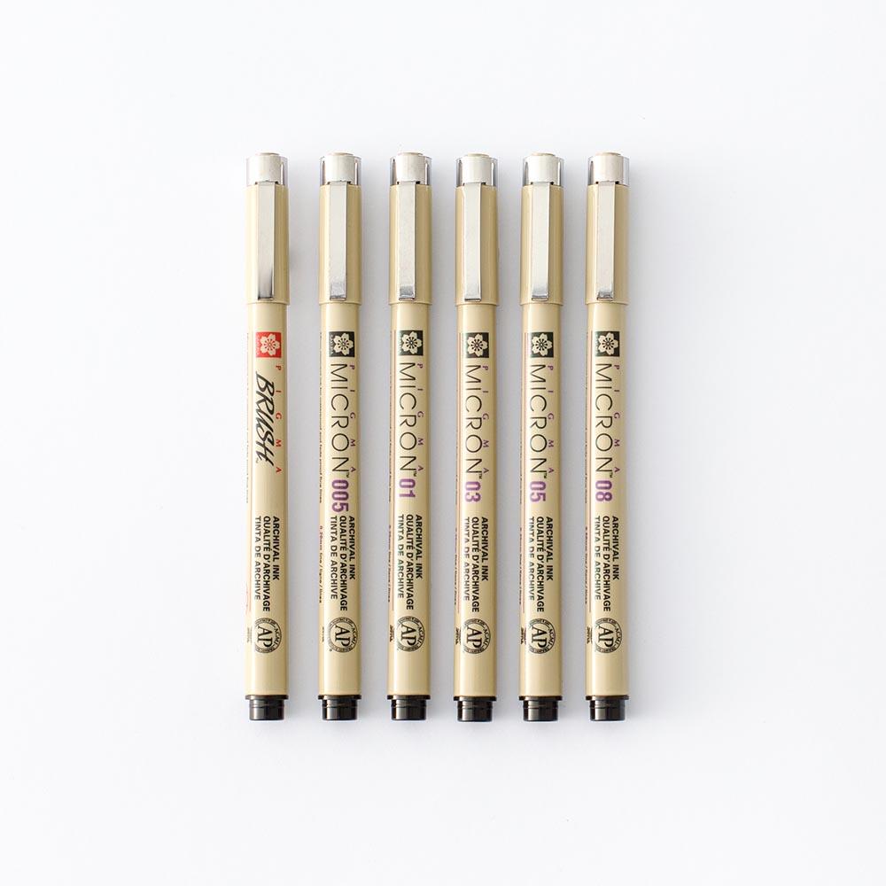 Sakura Micron 6 Set Fineliner Pens – NotebookTherapy