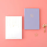Tsuki ‘Full Bloom’ Limited Edition Bullet Journal with free gift and luxury eco-friendly box packaging on coral pink background