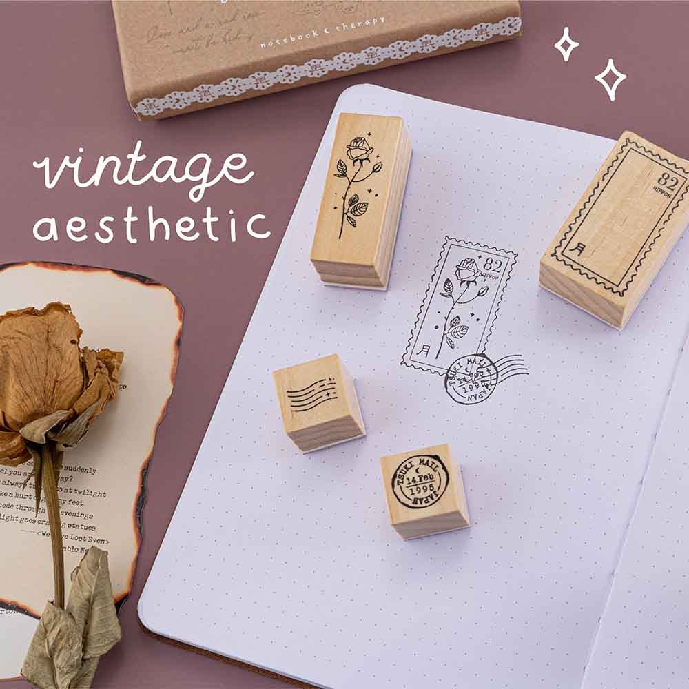 Tsuki ‘Vintage Rose’ Bullet Journal Stamp Set ☾ – NotebookTherapy