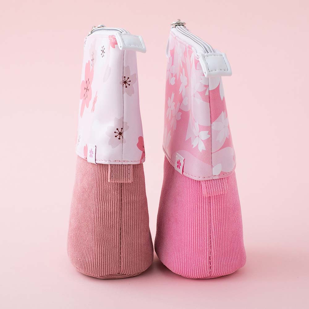 Tsuki 'Sakura Edition' Pop-Up Pencil Case in blush pink and petal pink in light pink background