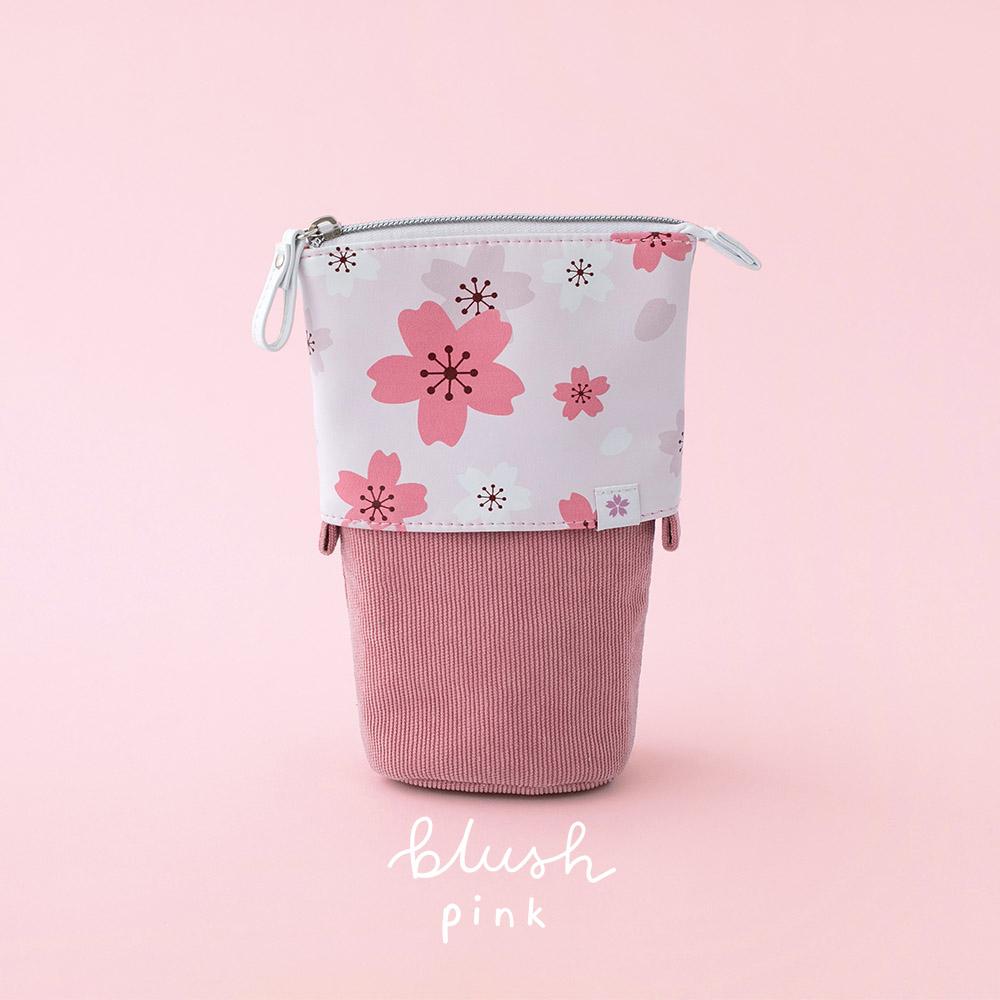 blush pink sakura themed pop-up pencil case
