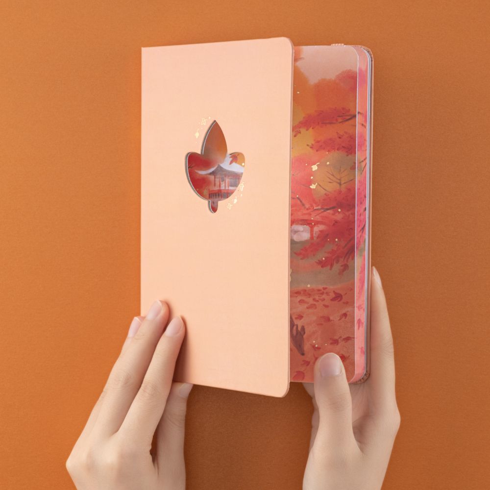 Tsuki Four Seasons: Autumn Collector’s Edition 2022 Bullet Journal front cover with cutout