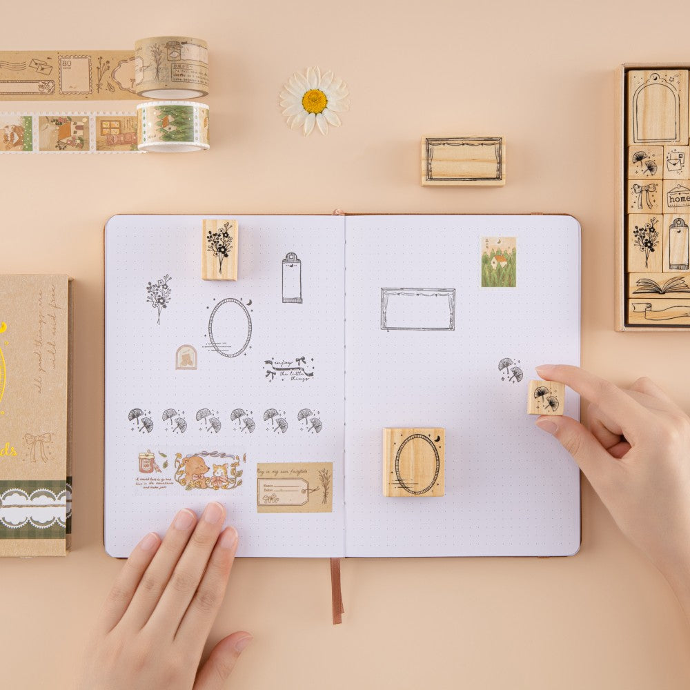 Tsuki ‘Cottage Friends’ Bullet Journal Stamp Set ☾ – NotebookTherapy