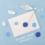 6x wax seal sticker sets from ‘Cloud Dreamland’ scrapbooking set on envelope