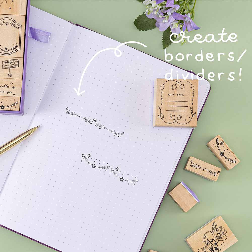 Tsuki ‘Enchanted Garden’ Stamp Set create borders and dividers 