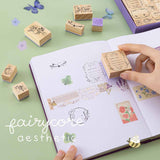 Tsuki ‘Enchanted Garden’ Stamp Set create borders and dividers Tsuki ‘Enchanted Garden’ frame stamp held on hand with fairycore aesthetic 