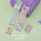 Tsuki ‘Enchanted Garden’ Washi Tape Roll with fairy illustrations with text ‘6x unique designs’