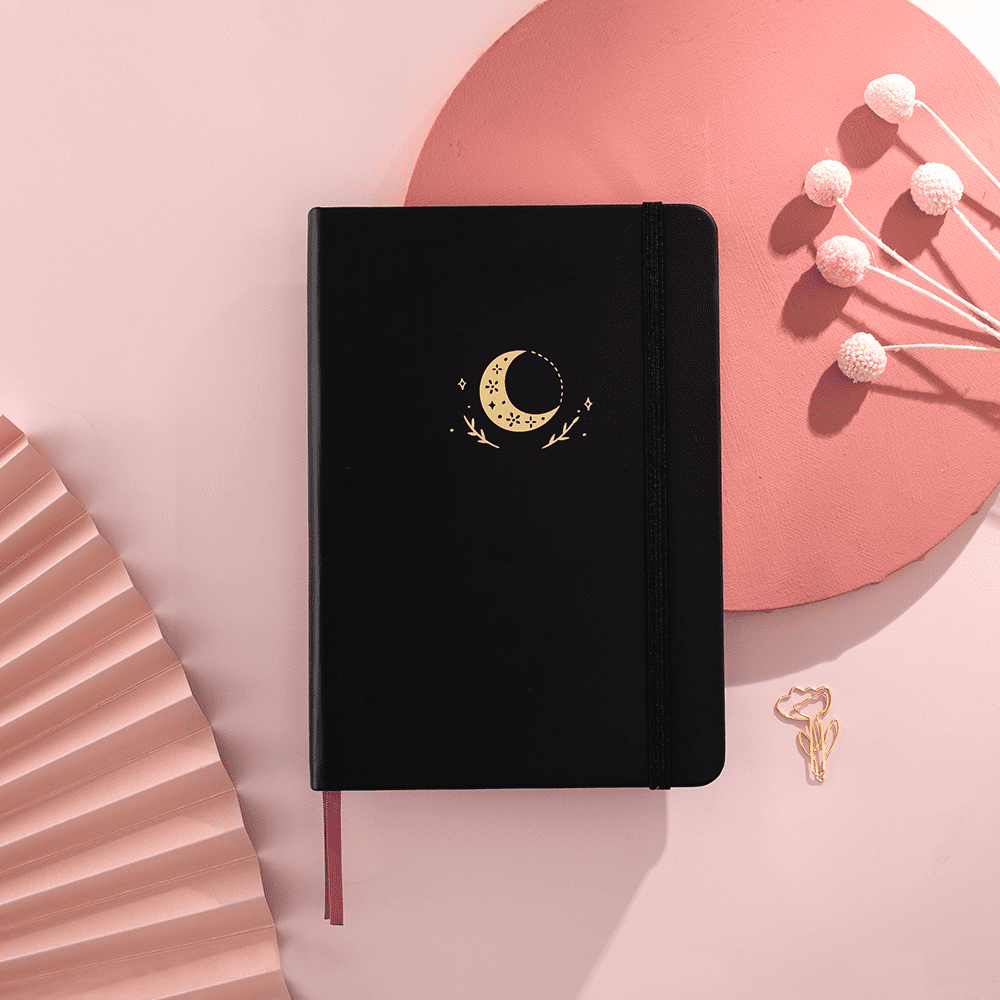 Moon and Stars Journal Bullet Planner/ Dotted Journal /grid Journal/bujo A5  Ultra Thick 160gsm Paper Personalised Gift Journal 