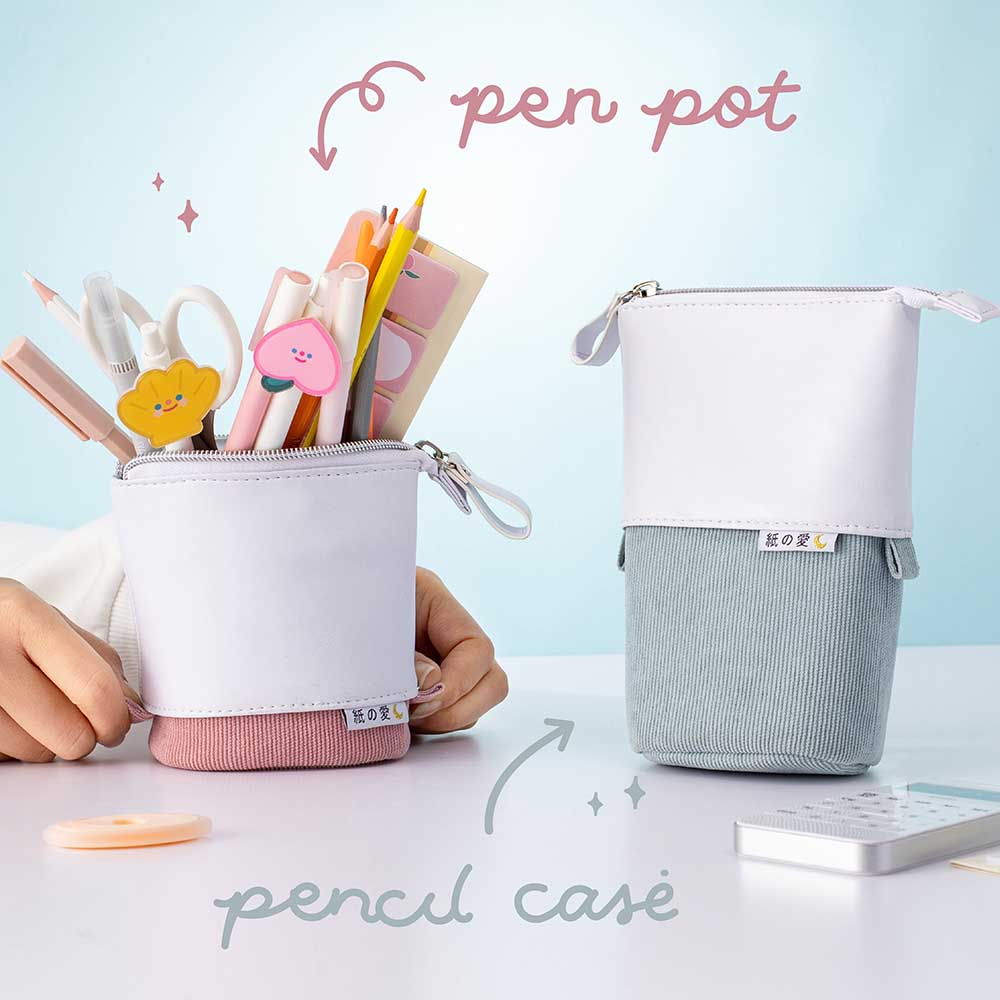Standing Pencil Case Makeup Bag Pen Pouch Pencil Holder 