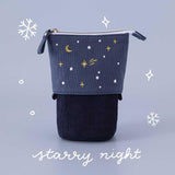 Tsuki ‘Dreams of Snow’ Pop-Up Pencil Case in Starry Night in light blue background