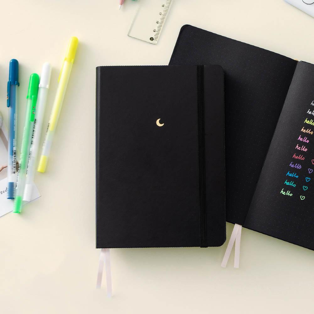 Tsuki 'Midnight Edition' Black Page Bullet Journal Notebook ...