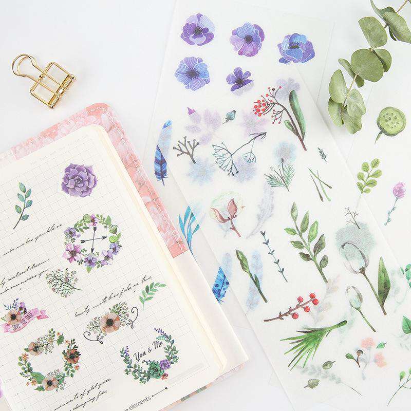 Watercolour Plants + Flowers Stickers - Set of 6! – NotebookTherapy
