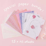 Tsuki ‘Sakura Journey’ Scrapbooking Set with special paper bundle with cherry blossoms on pink background