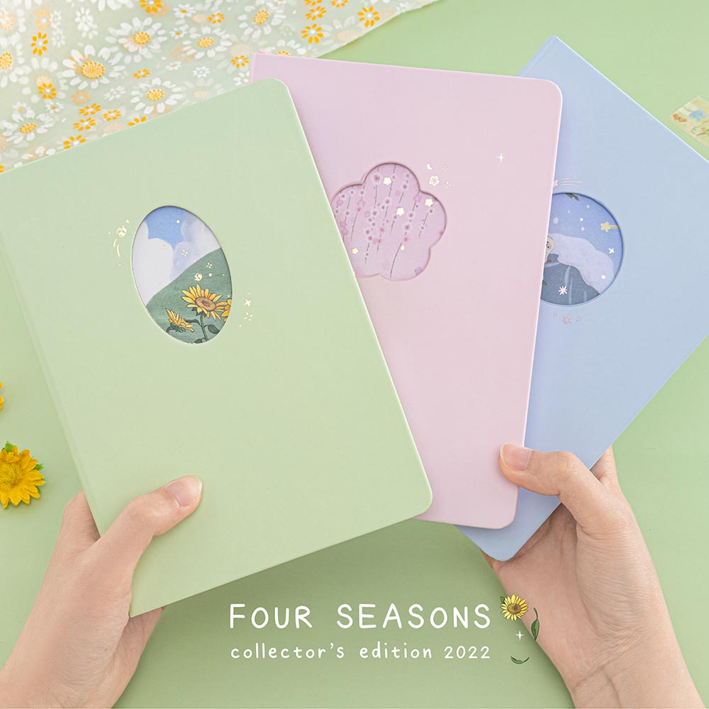 Tsuki Four Seasons notebook collection including summer, spring and winter editions